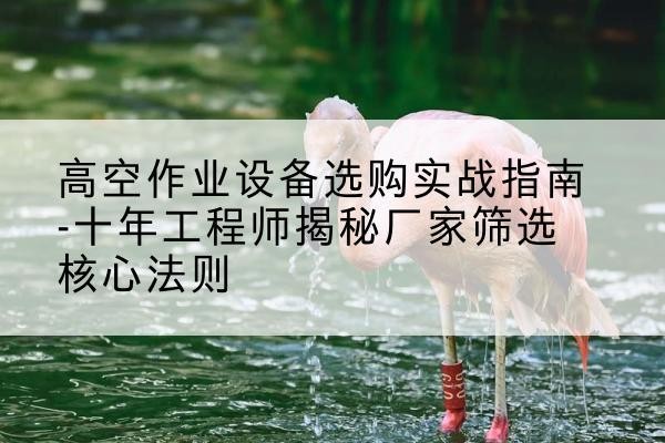 康乐剪叉式升降机厂家-高空作业设备选购实战指南-十年工程师揭秘厂家筛选核心法则