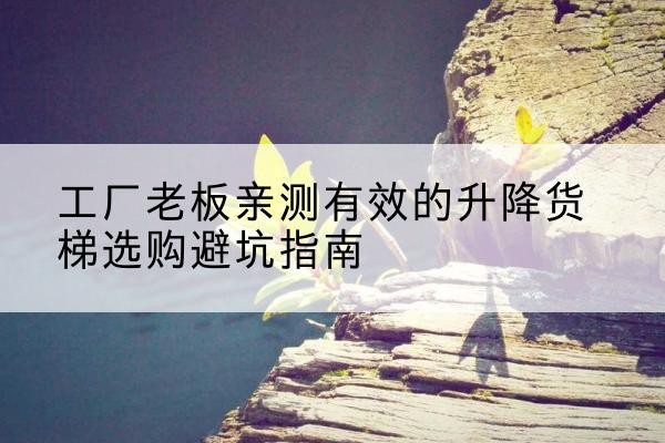 康乐升降货梯怎么选-工厂老板亲测有效的升降货梯选购避坑指南